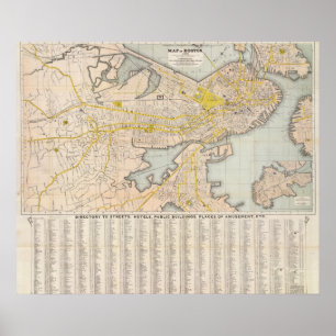 Affiche Carte De Boston