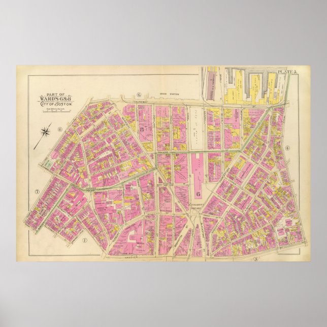 Affiche Carte de Boston 28 (Devant)