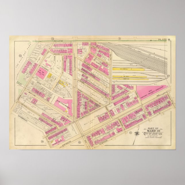 Affiche Carte de Boston 4 (Devant)