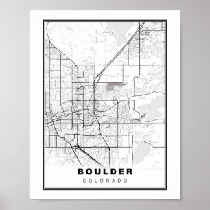 Affiche Carte de Boulder
