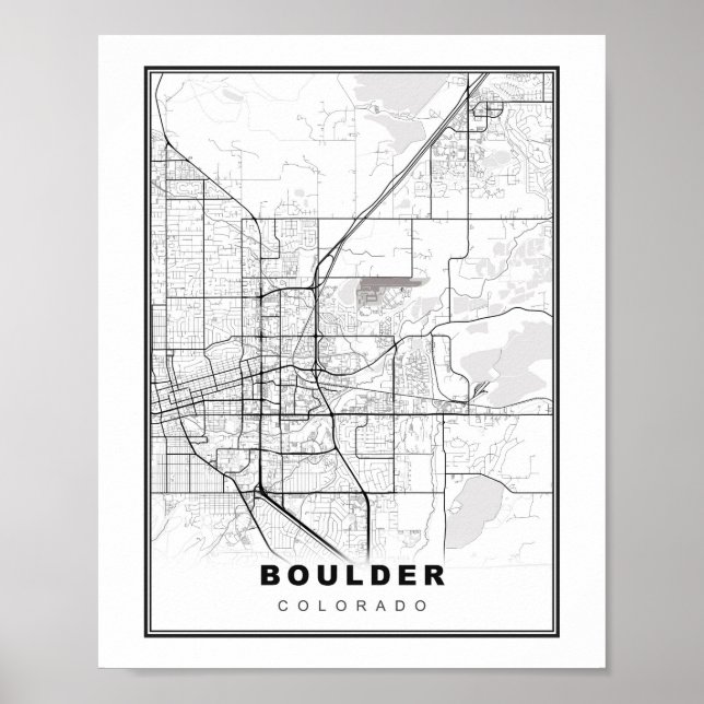 Affiche Carte de Boulder (Devant)