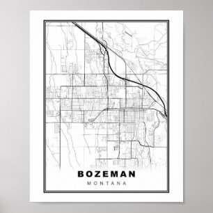 Affiche Carte de Bozeman