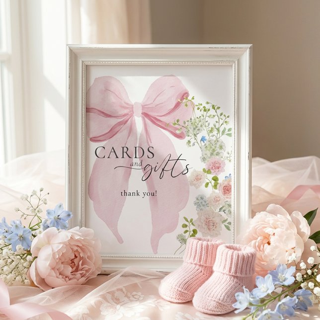 Affiche Carte de cadeaux pour baby shower Baby in Bloom (Créateur téléchargé)