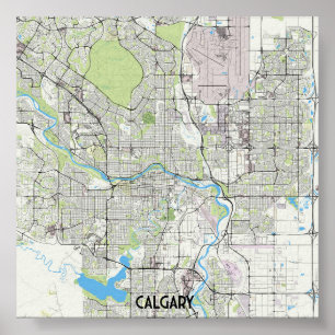 Affiche Carte de Calgary