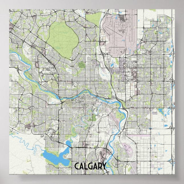 Affiche Carte de Calgary (Devant)