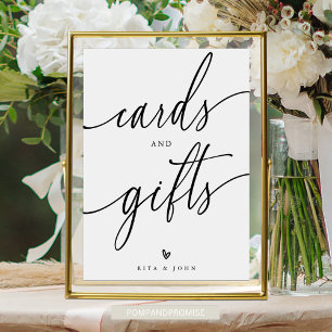 Affiche Carte de calligraphie et cadeau Favoriser Mariage