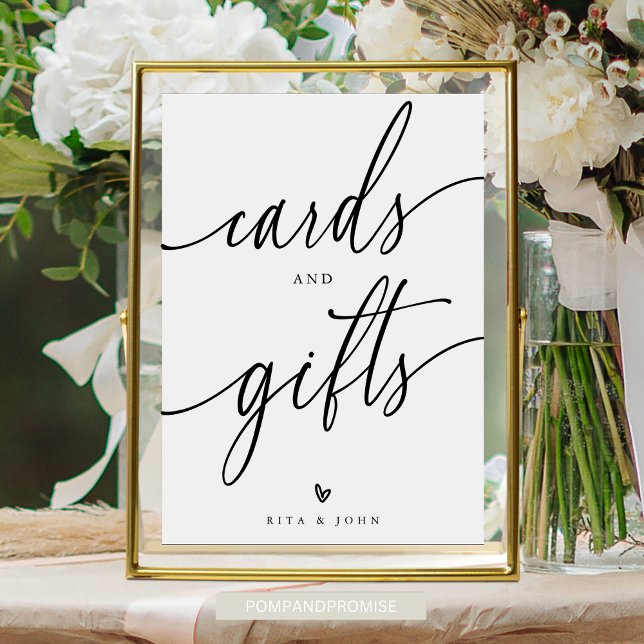Affiche Carte de calligraphie et cadeau Favoriser Mariage  (Créateur téléchargé)