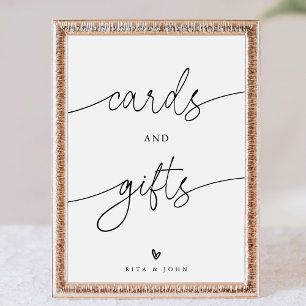 Affiche Carte de calligraphie et cadeau Favoriser Mariage