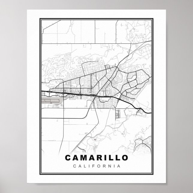 Affiche Carte de Camarillo (Devant)