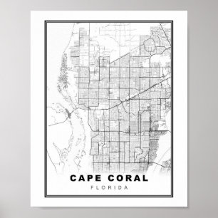 Affiche Carte de Cape Coral