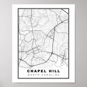 Affiche Carte de Chapel Hill