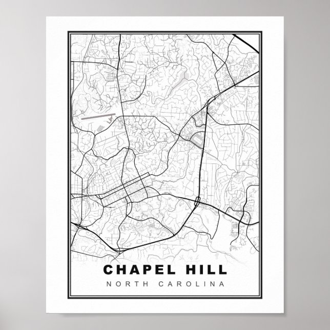 Affiche Carte de Chapel Hill (Devant)