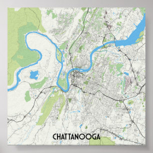 Affiche Carte de Chattanooga