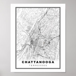 Affiche Carte de Chattanooga