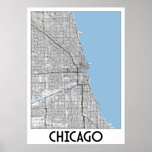 Affiche Carte de Chicago
