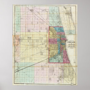 Affiche Carte de Chicago