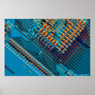 Affiche Carte de circuit électronique de près. ordinateur,