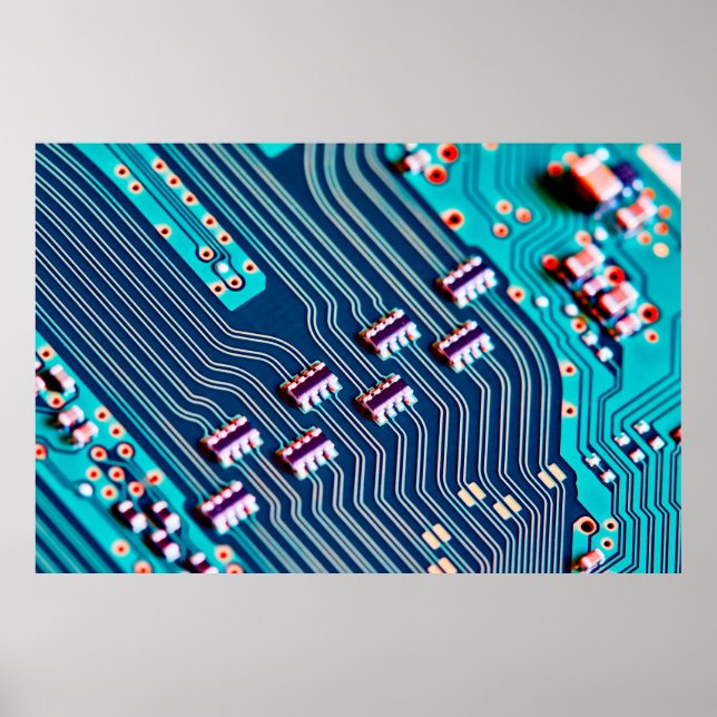 Affiche Carte de circuit électronique fermer. arrière - pl (Devant)