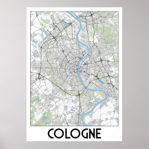 Affiche Carte de Cologne