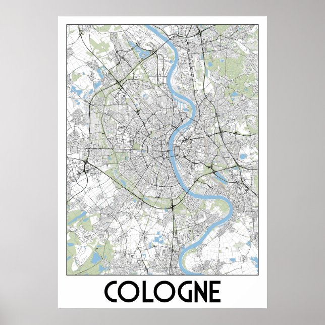 Affiche Carte de Cologne (Devant)