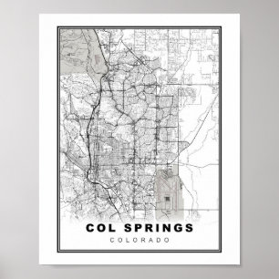 Affiche Carte de Colorado Springs