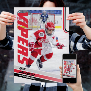 Affiche Carte de commerce de hockey sur glace