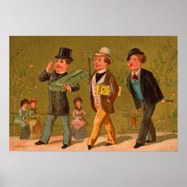 Affiche Carte de commerce victorienne Little Beauties ciga (Devant)