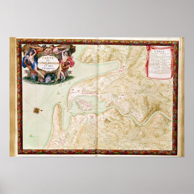 Affiche Carte de Concarneau (Devant)