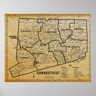 AFFICHE CARTE DE CONNEXION DE PARCHEMENT AGRÉÉ