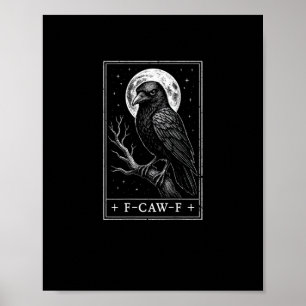 Affiche Carte de corbeau F-Caw-F drôle Halloween vintage d