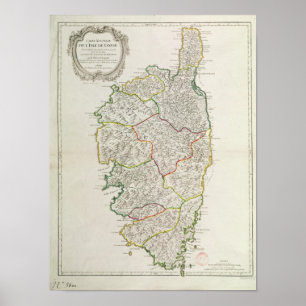 Affiche Carte de Corse
