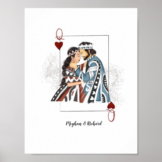 Affiche Carte de couple King Queen (Devant)