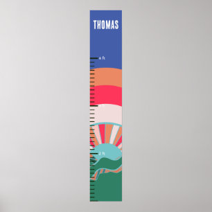 Affiche Carte de croissance Colorée Mountain Sun Little Bo