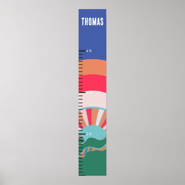 Affiche Carte de croissance Colorée Mountain Sun Little Bo (Devant)