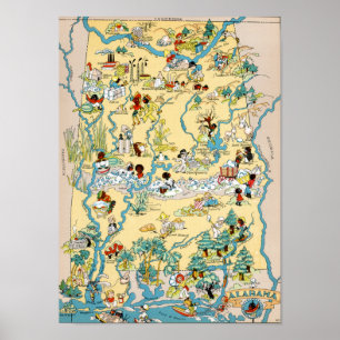 Affiche Carte de cru de l'Alabama