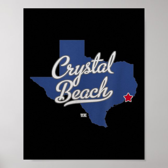 Affiche Carte de Crystal Beach Texas Tx (Devant)