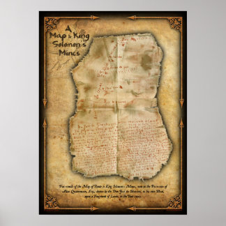 Affiche Carte de Da Silvestra aux mines du roi Salomon