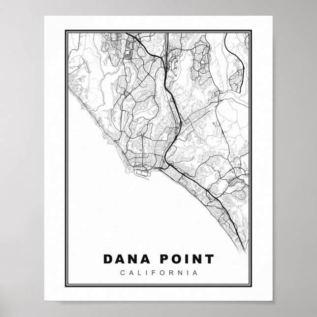 Affiche Carte de Dana Point (Devant)