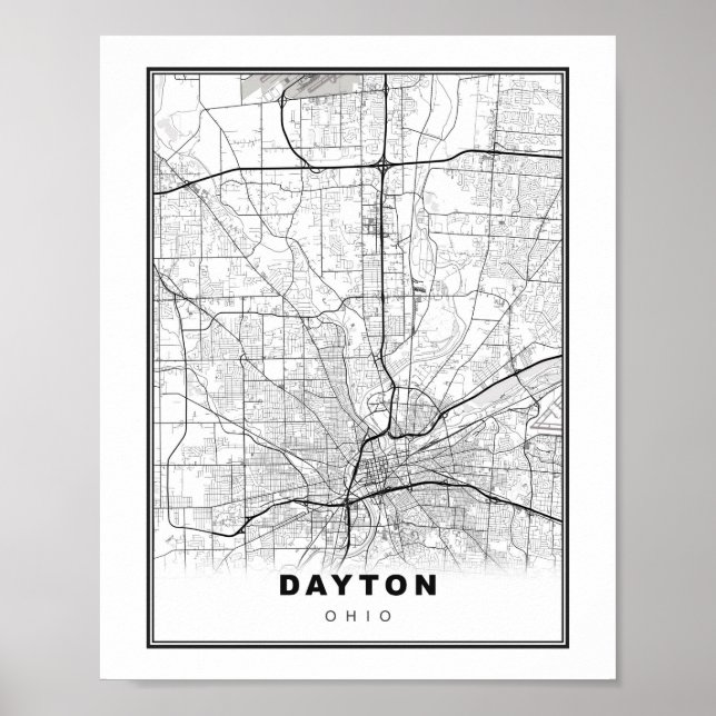 Affiche Carte de Dayton (Devant)