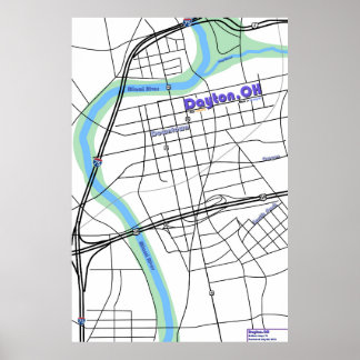 Affiche Carte de Dayton OH