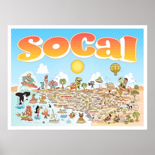 Affiche Carte de dessin de SoCal (Devant)