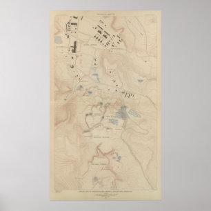 Affiche Carte de détail de Mammoth Hot Springs