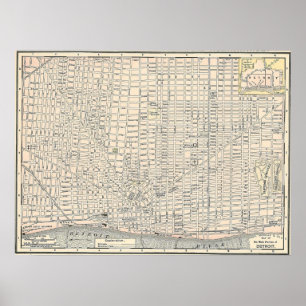 Affiche Carte de Détroit 1895