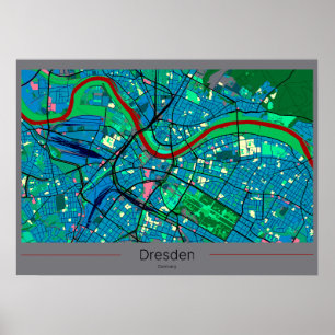 Affiche Carte de Dresde