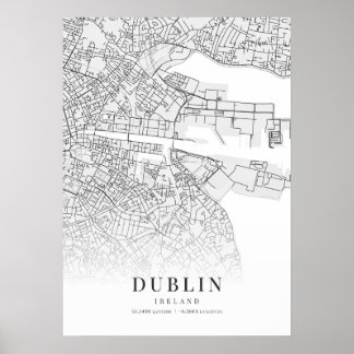 Affiche Carte de Dublin
