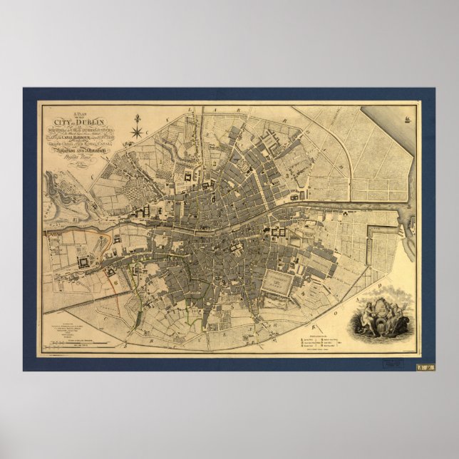 Affiche Carte de Dublin Irlande 1797 (Devant)