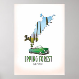 Affiche carte de Epping Forest Essex Angleterre