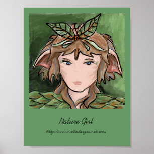 Affiche Carte de fille de nature