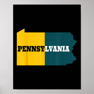 Affiche Carte de football Pennsylvanie amusant jeu