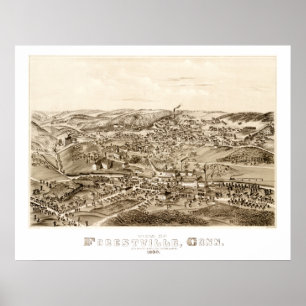 Affiche Carte de Forestville, CT de 1880